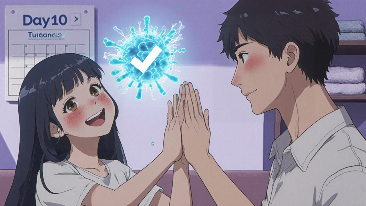 Teenager celebrating recovery from skin infection with family, symbolizing prevention and healing